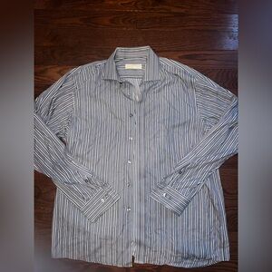 Men's Michael Kors Striped Gray Shirt Size 34/35